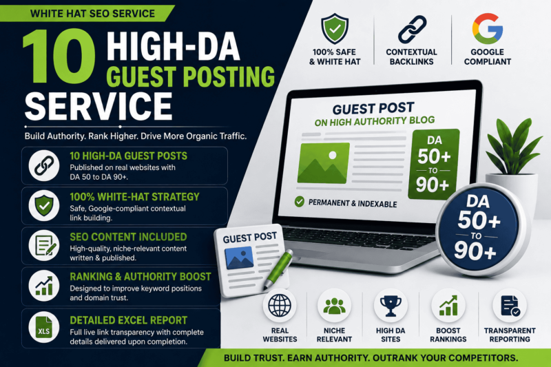 10 high-DA guest posts with contextual backlinks