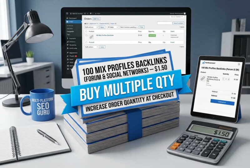 25 High Quality PR9 SEO Backlinks DA80+ package graphic priced at $3.00 showing options to buy multiple quantities at checkout for Google ranking boost.